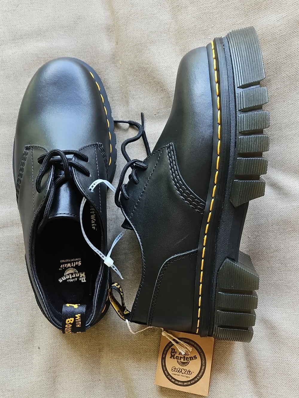 Dr Martens Audrick Platform Oxford Shoes In Black, Woman's 10
